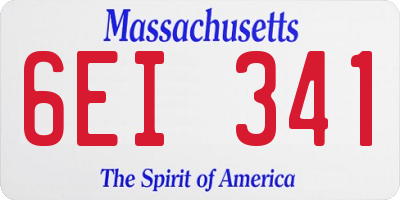 MA license plate 6EI341
