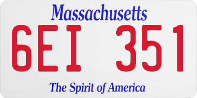 MA license plate 6EI351