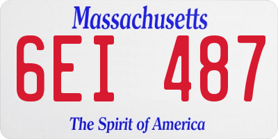 MA license plate 6EI487