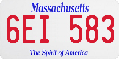 MA license plate 6EI583