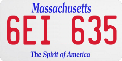 MA license plate 6EI635