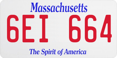 MA license plate 6EI664