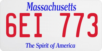MA license plate 6EI773