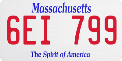 MA license plate 6EI799