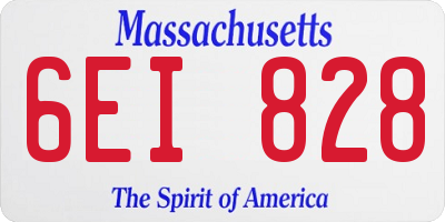 MA license plate 6EI828