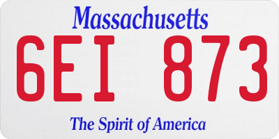 MA license plate 6EI873