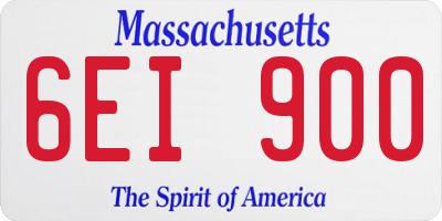 MA license plate 6EI900