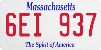 MA license plate 6EI937