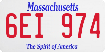 MA license plate 6EI974