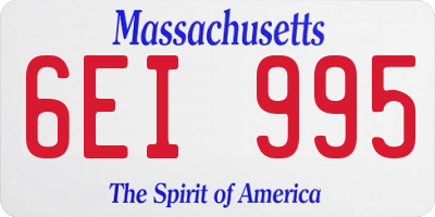MA license plate 6EI995