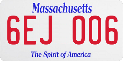 MA license plate 6EJ006