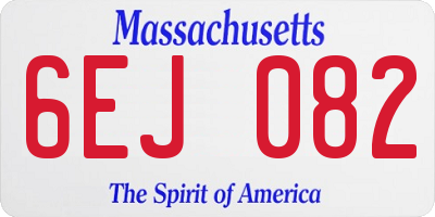 MA license plate 6EJ082