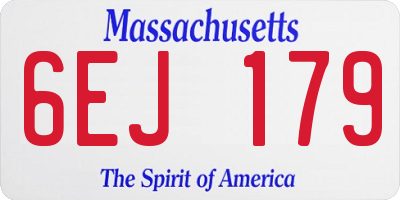 MA license plate 6EJ179