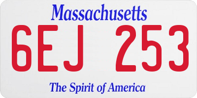 MA license plate 6EJ253