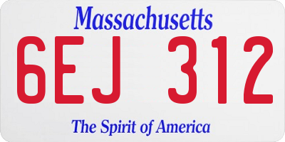 MA license plate 6EJ312