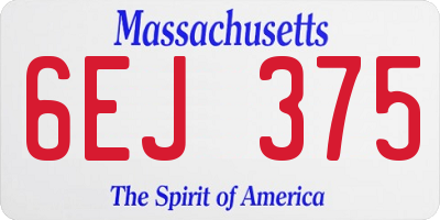 MA license plate 6EJ375