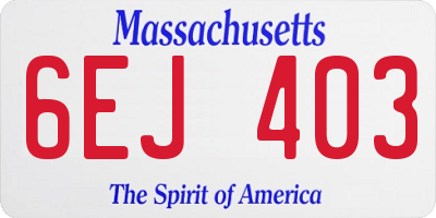 MA license plate 6EJ403
