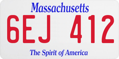 MA license plate 6EJ412