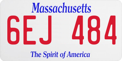 MA license plate 6EJ484