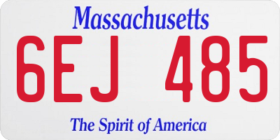 MA license plate 6EJ485