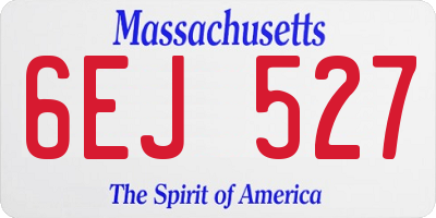 MA license plate 6EJ527