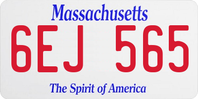 MA license plate 6EJ565