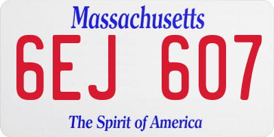 MA license plate 6EJ607