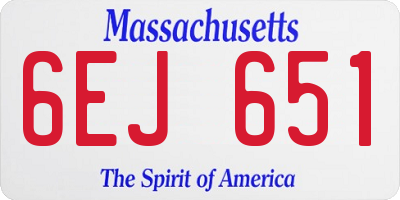 MA license plate 6EJ651