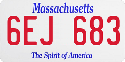 MA license plate 6EJ683