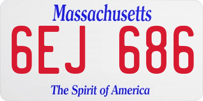 MA license plate 6EJ686