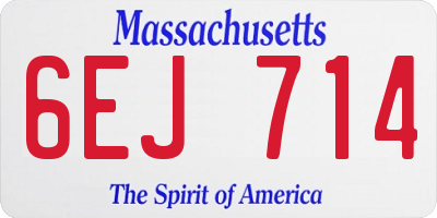 MA license plate 6EJ714
