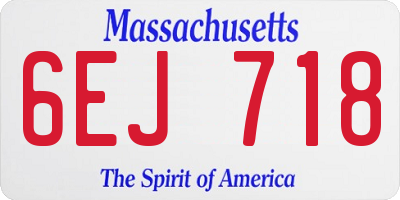 MA license plate 6EJ718