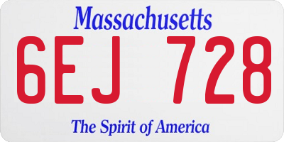 MA license plate 6EJ728