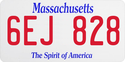MA license plate 6EJ828