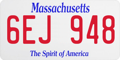 MA license plate 6EJ948