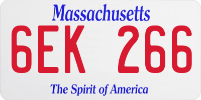 MA license plate 6EK266