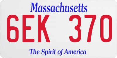 MA license plate 6EK370