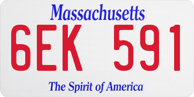 MA license plate 6EK591