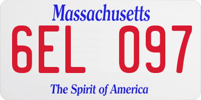 MA license plate 6EL097