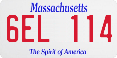 MA license plate 6EL114