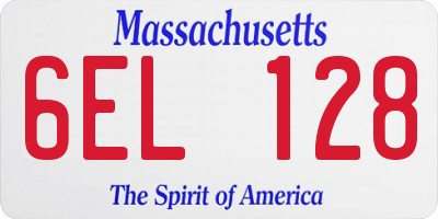 MA license plate 6EL128