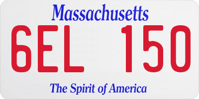 MA license plate 6EL150