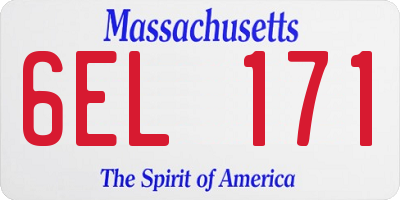 MA license plate 6EL171