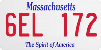 MA license plate 6EL172