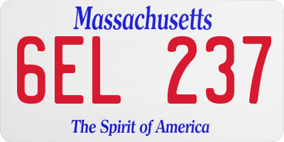 MA license plate 6EL237
