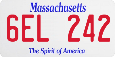 MA license plate 6EL242