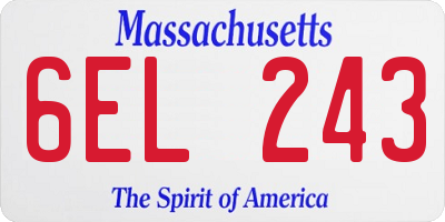 MA license plate 6EL243