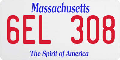 MA license plate 6EL308