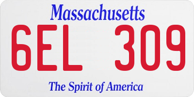 MA license plate 6EL309