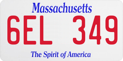 MA license plate 6EL349
